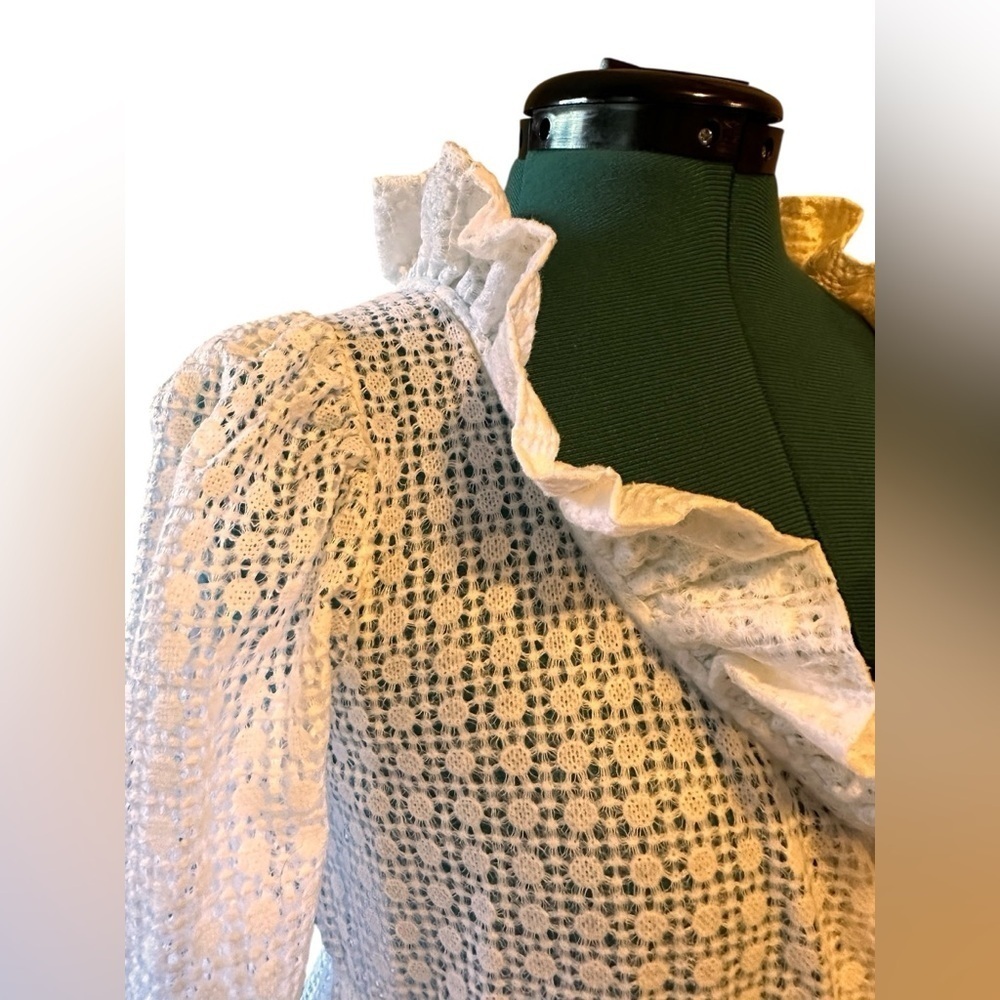 Vtg Juli Jr of Slumbertog Sheer Long Blanket Robe 1 Pocket Button Front Size 7 - Picture 3 of 14